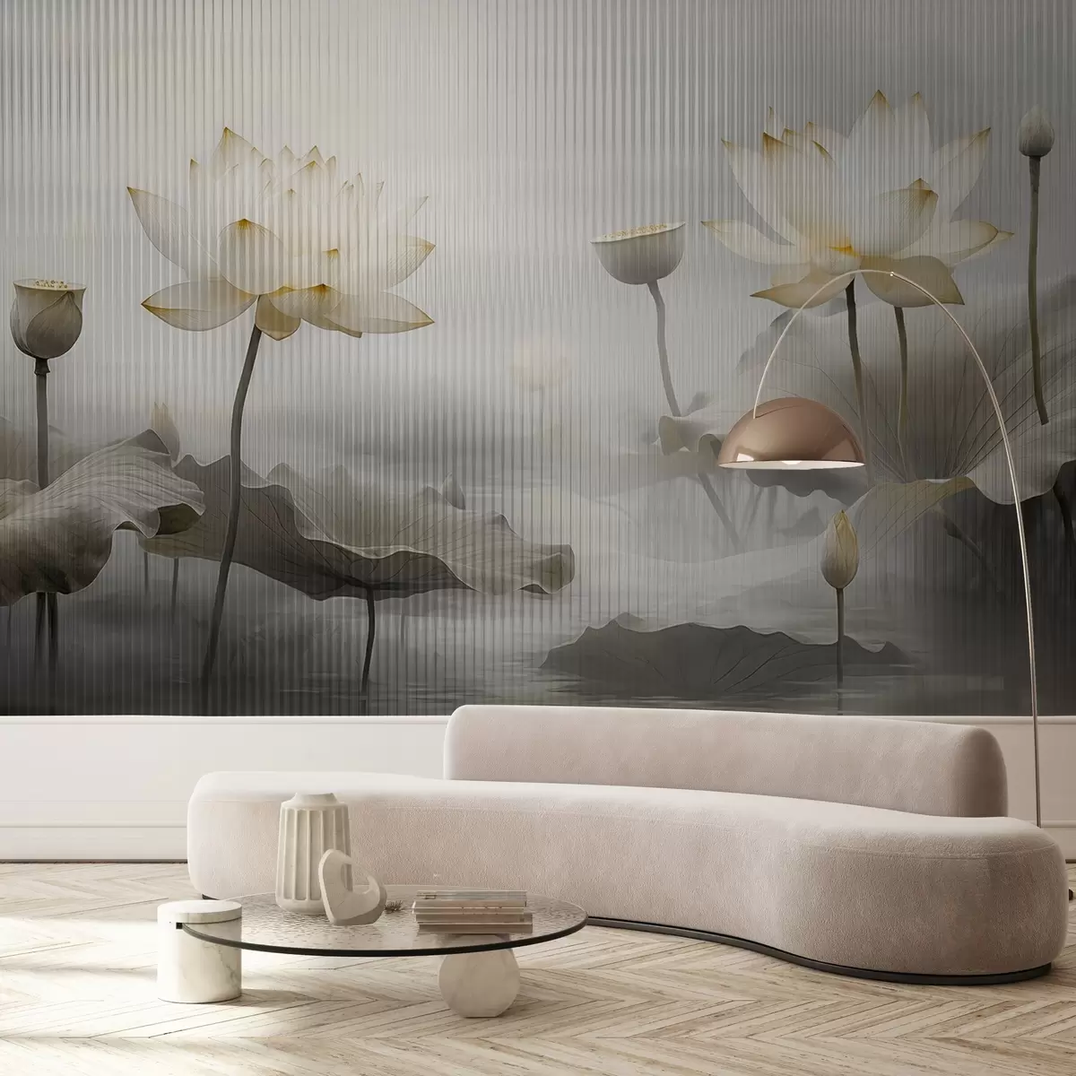 murales de pared Vista de lotos detrás de un cristal w03200v2