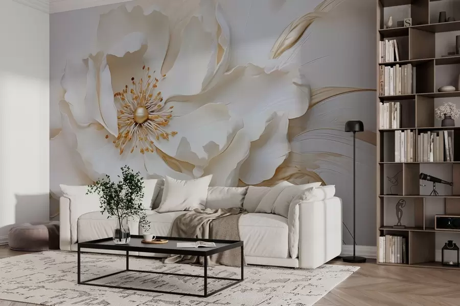 murales de pared Delicada flor en bajorrelieve w03249
