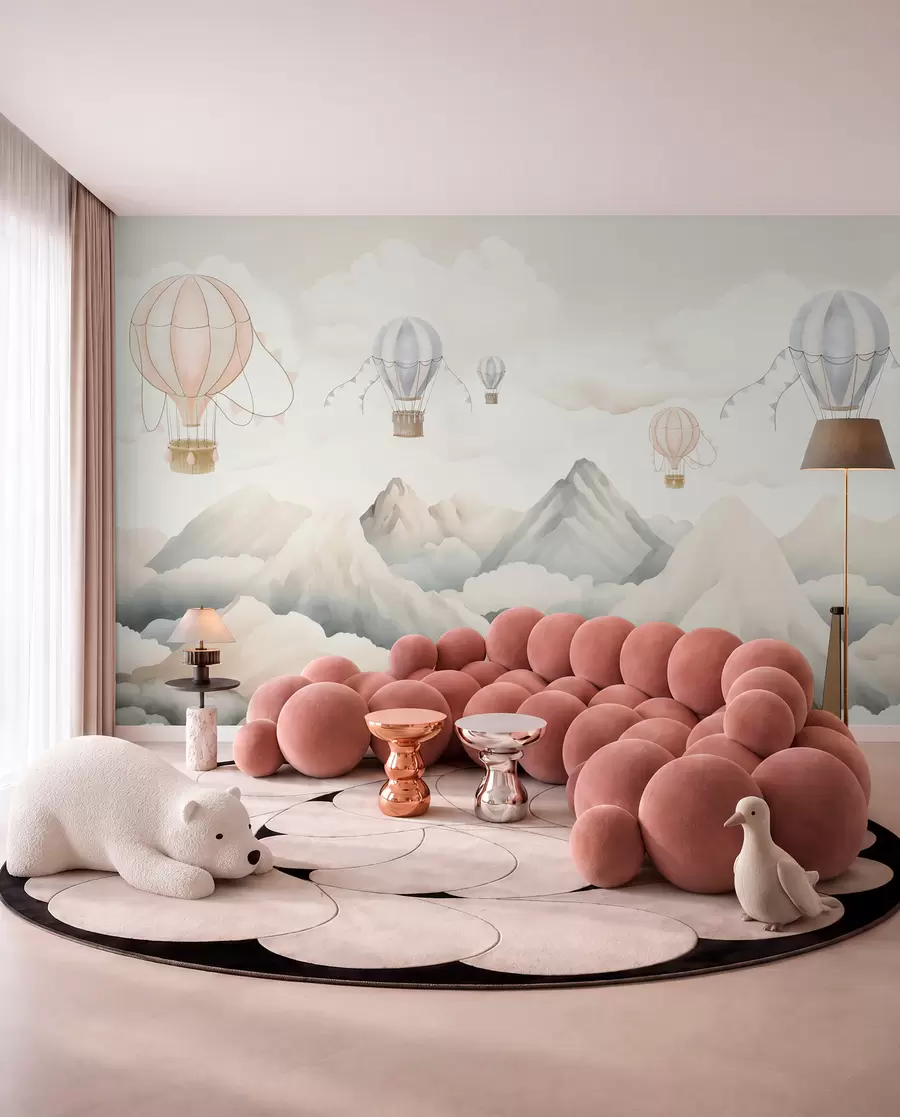 murales de pared Globos sobre montañas w08853