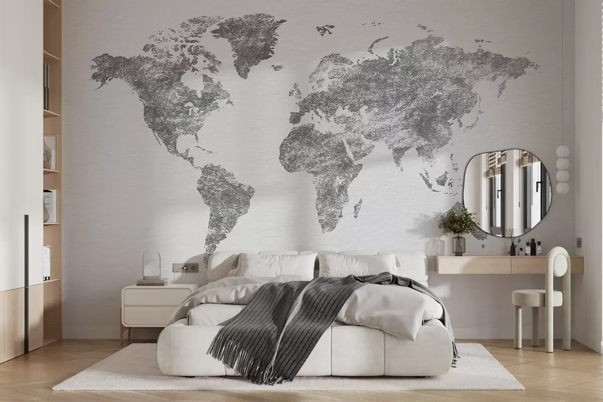 murales de pared Mapa de texturas del mundo w03312v3