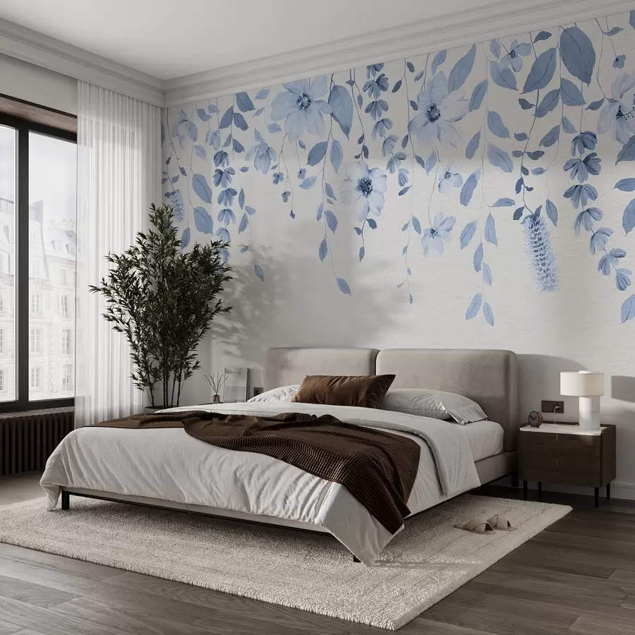 murales de pared Flores y hojas colgantes de acuarela w03315v3