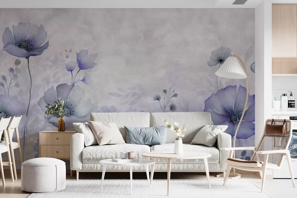 murales de pared Delicadas flores sobre un fondo envejecido w08908v1