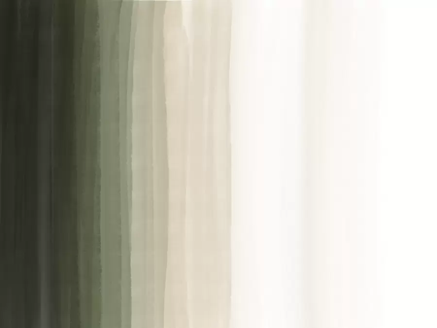 murales de pared Estampado abstracto minimalista degradado con rayas verticales de color verde oscuro, beige y blanco w08915