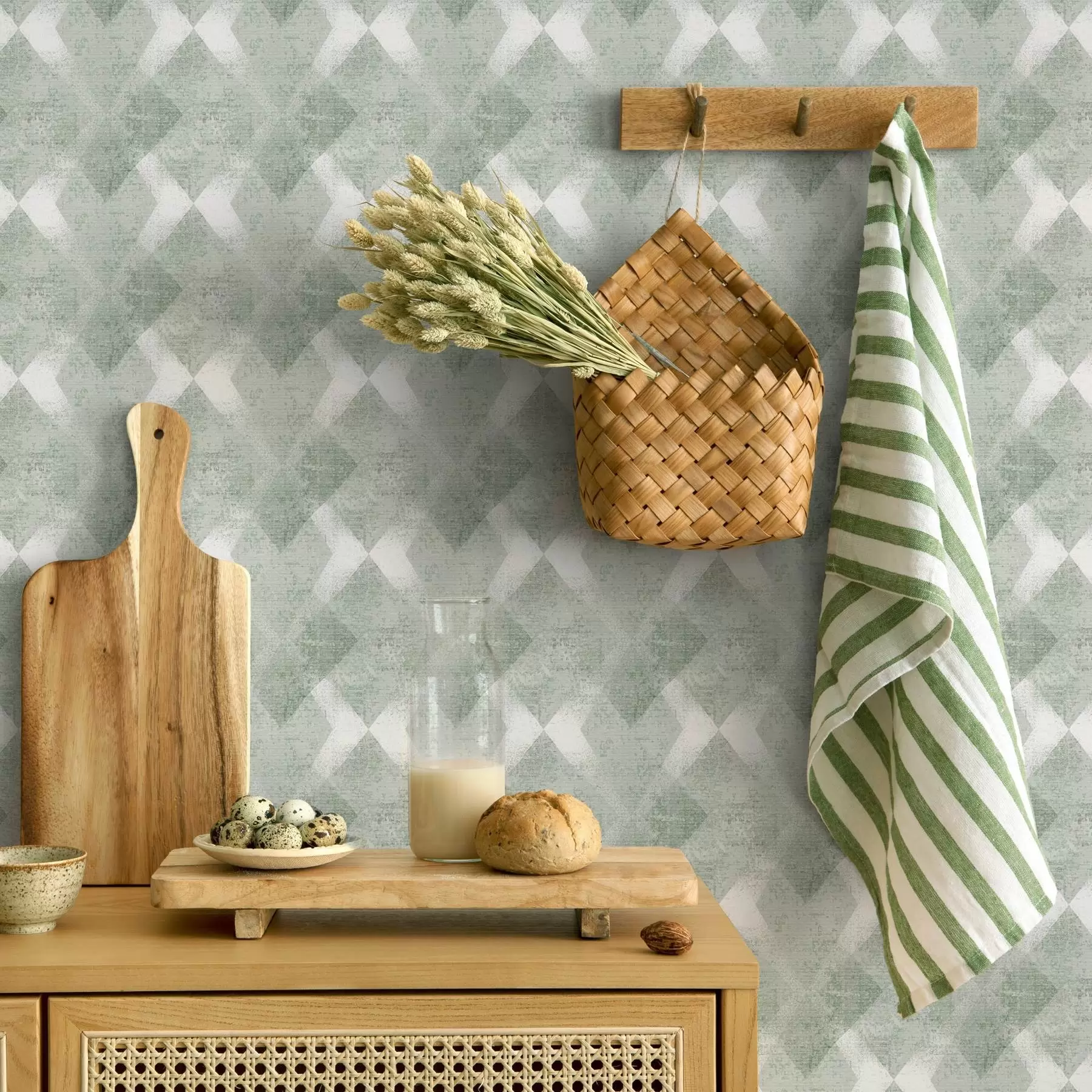 murales de pared Rombos de color verde a00007v2