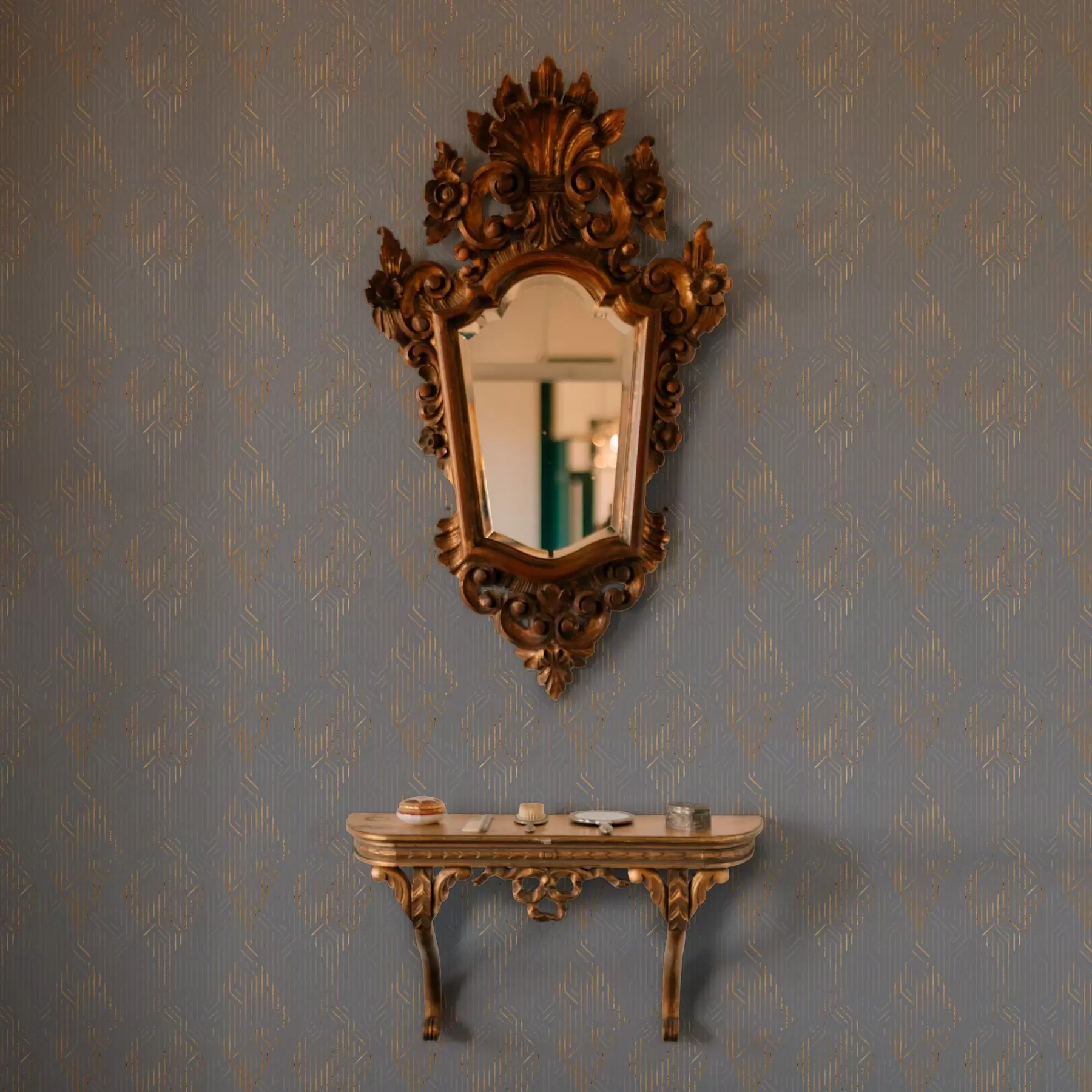 murales de pared Rombos amarillos rayados a00014