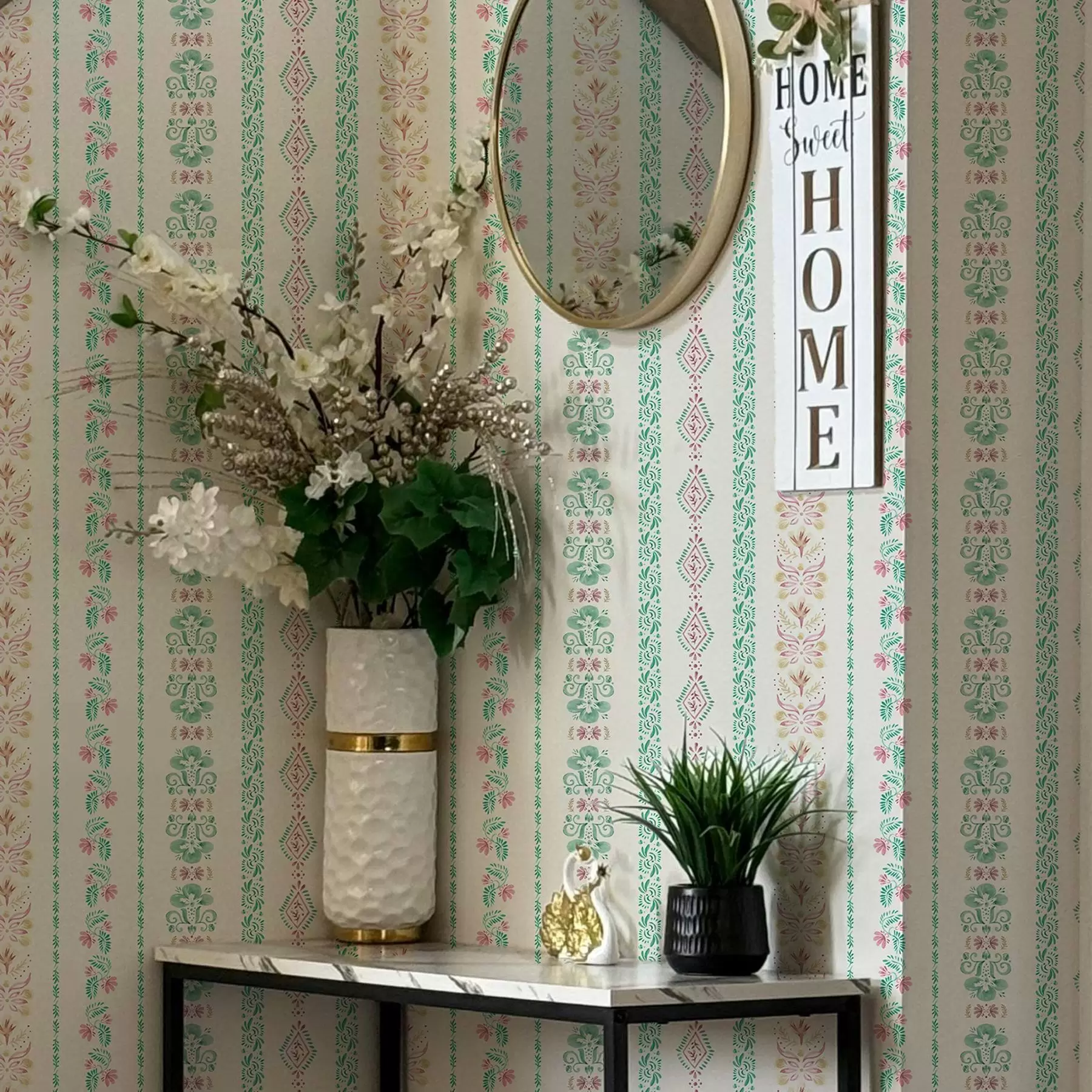 murales de pared Delicado adorno geométrico en estilo acuarela a00034