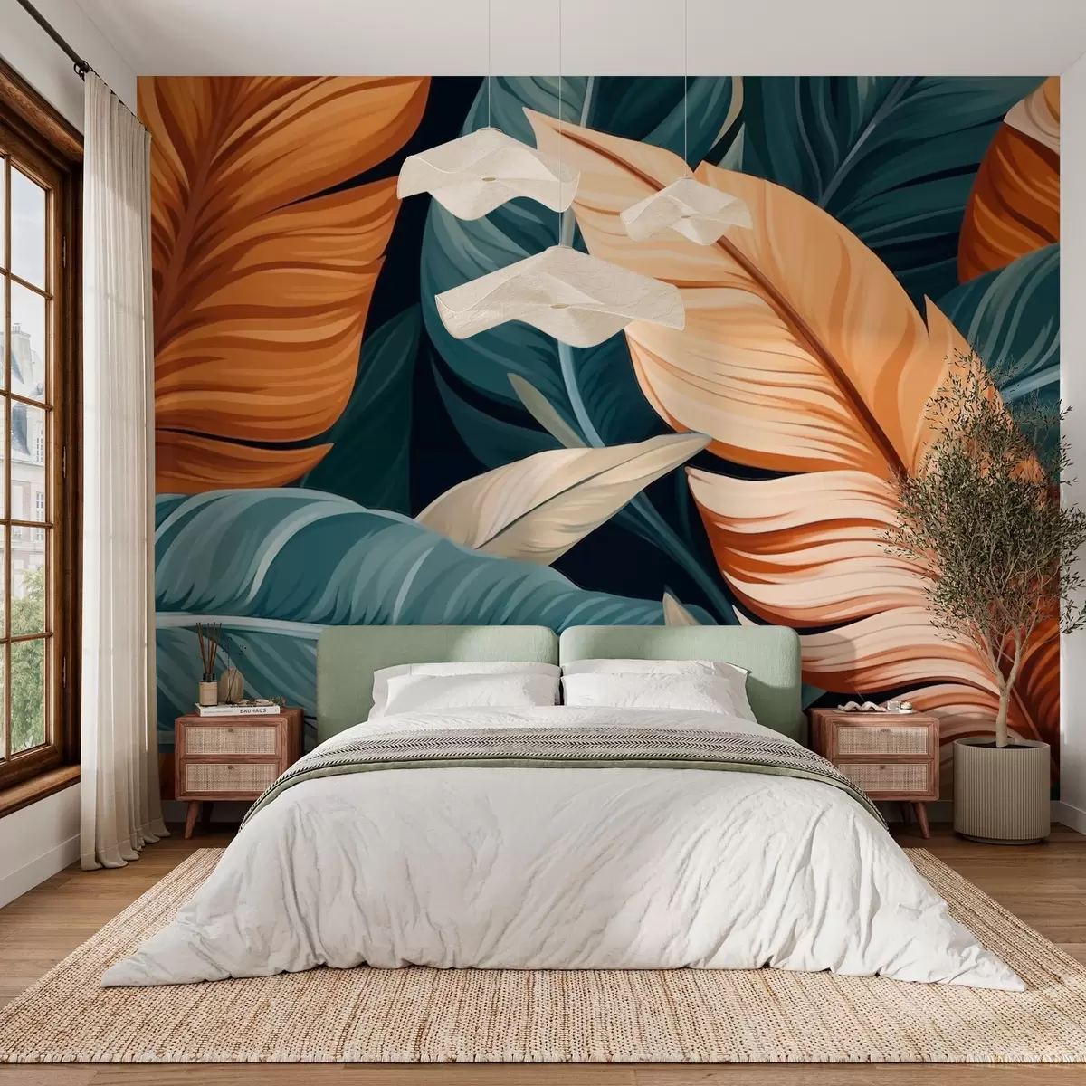 murales de pared Hojas tropicales abstractas w03421