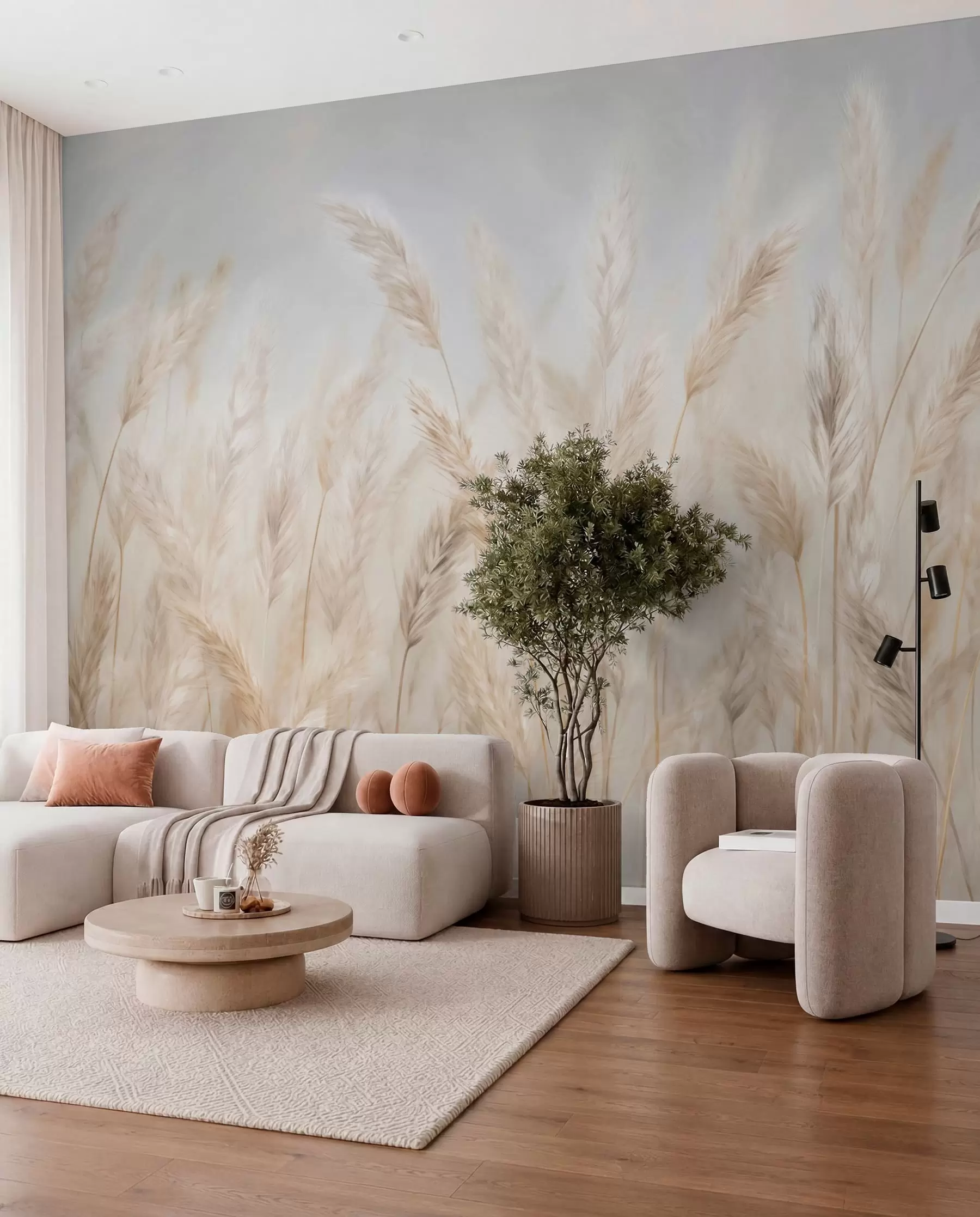 murales de pared Espiguillas contra el cielo azul w03530