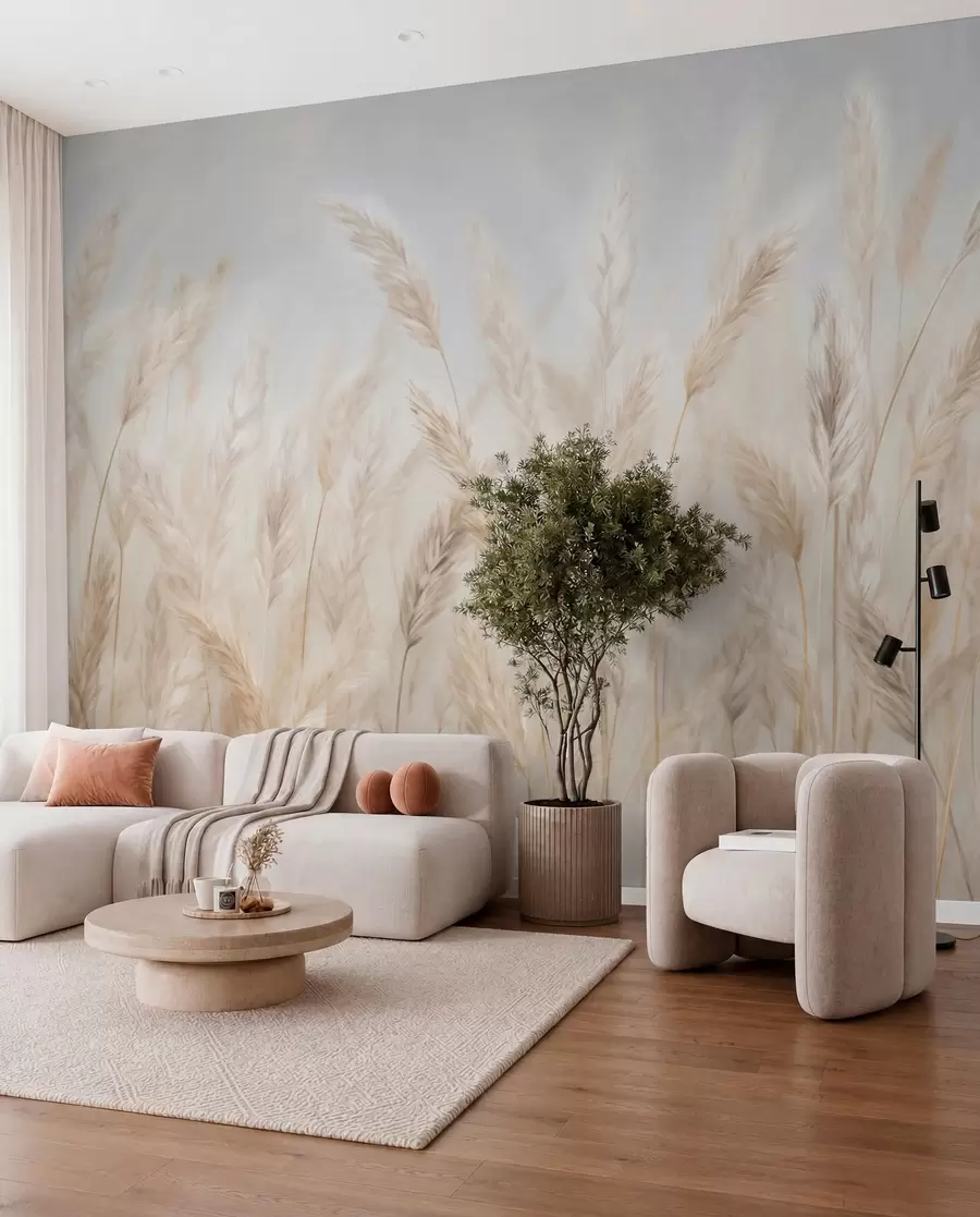 murales de pared Espiguillas contra el cielo azul w03530
