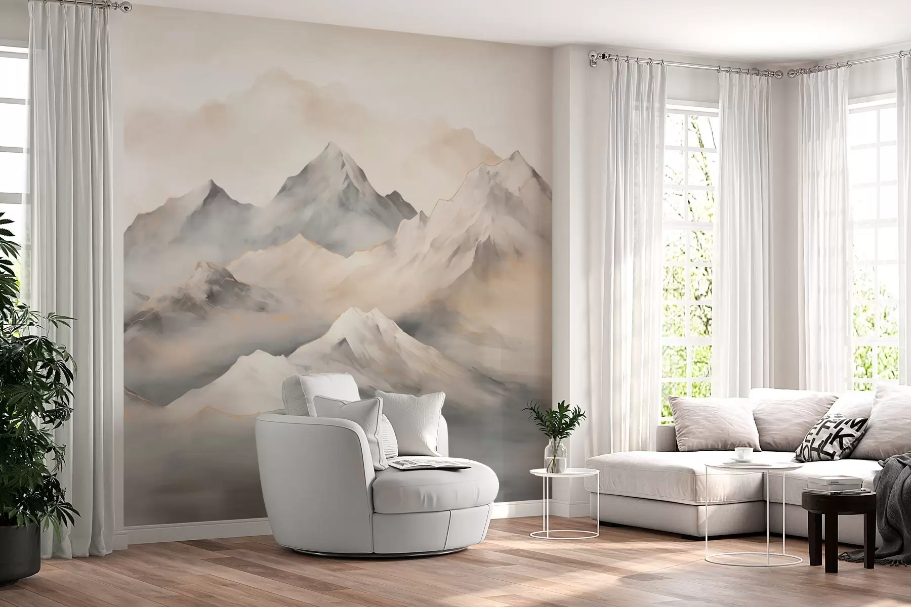 murales de pared Montañas neblinosas w03519