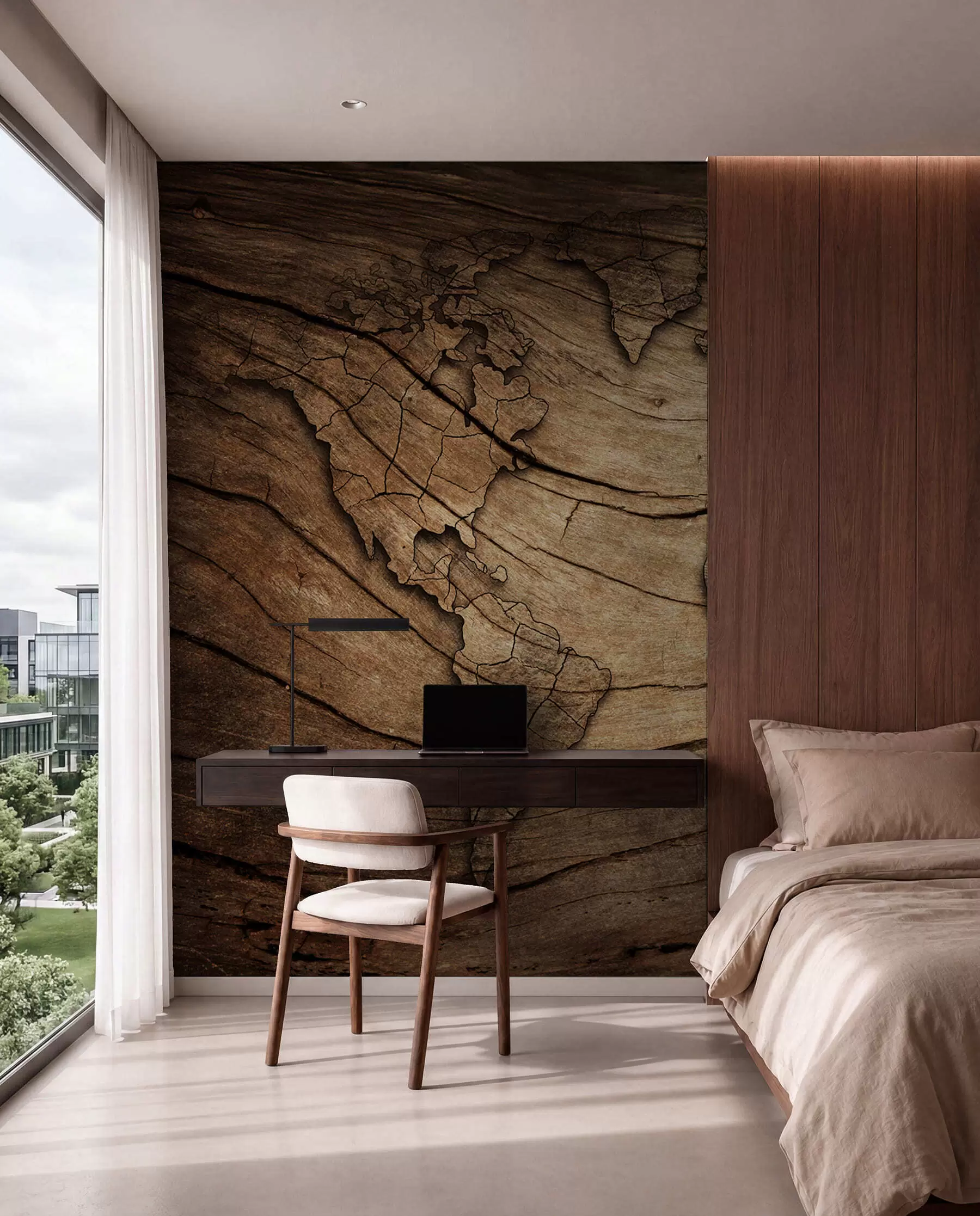 murales de pared mapamundi en madera u53146