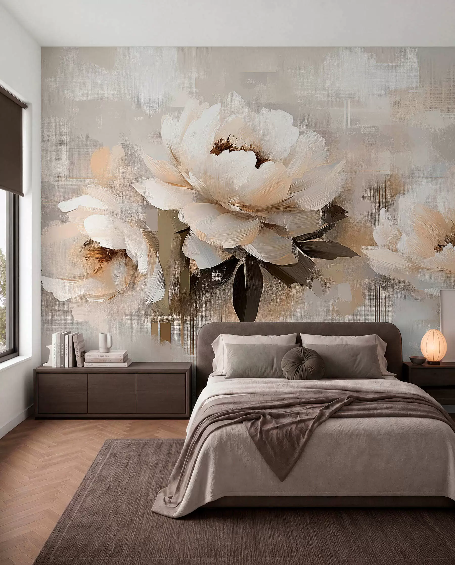murales de pared Peonias Vintage Abstractas Blancas w03581