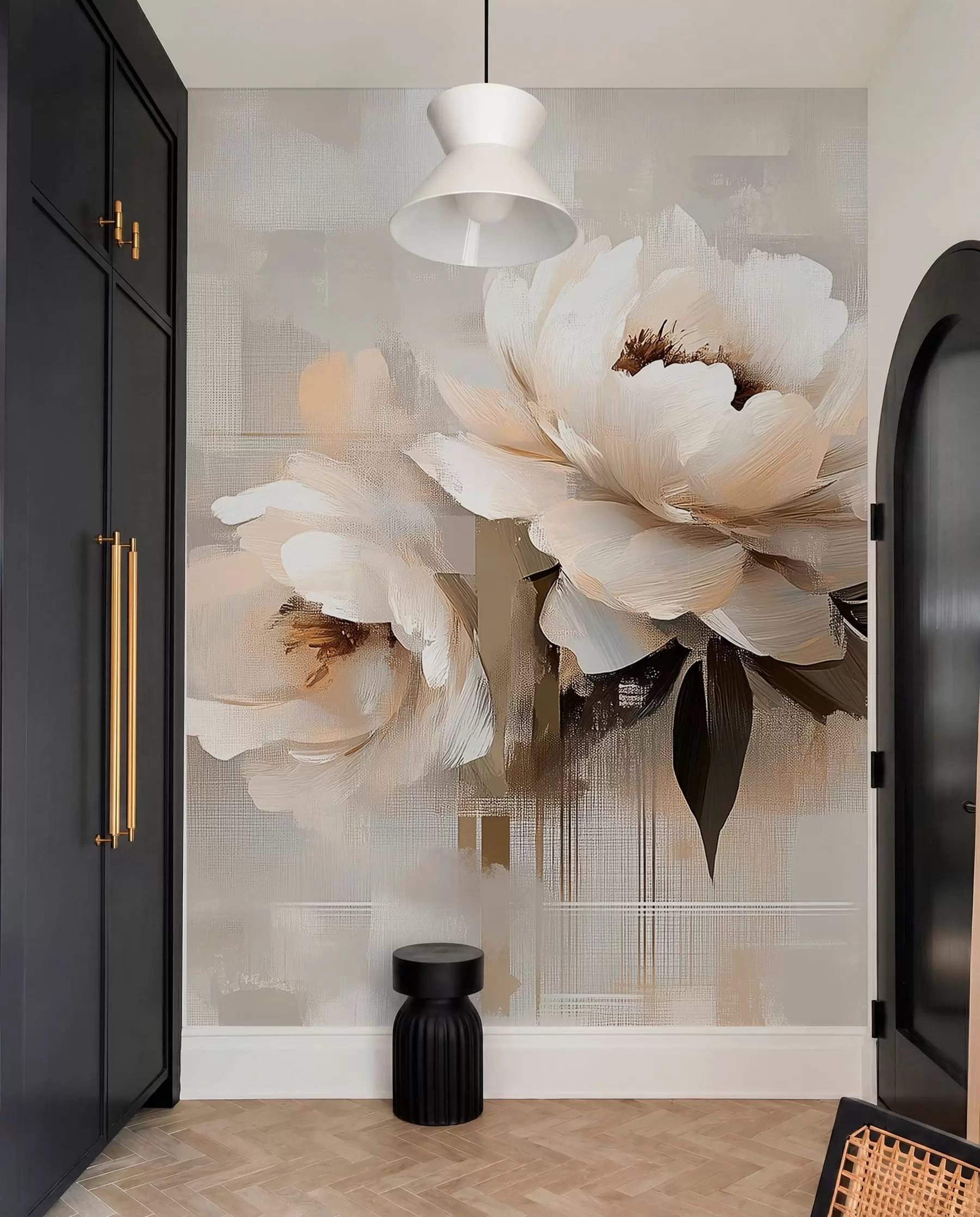 murales de pared Peonias Vintage Abstractas Blancas w03581