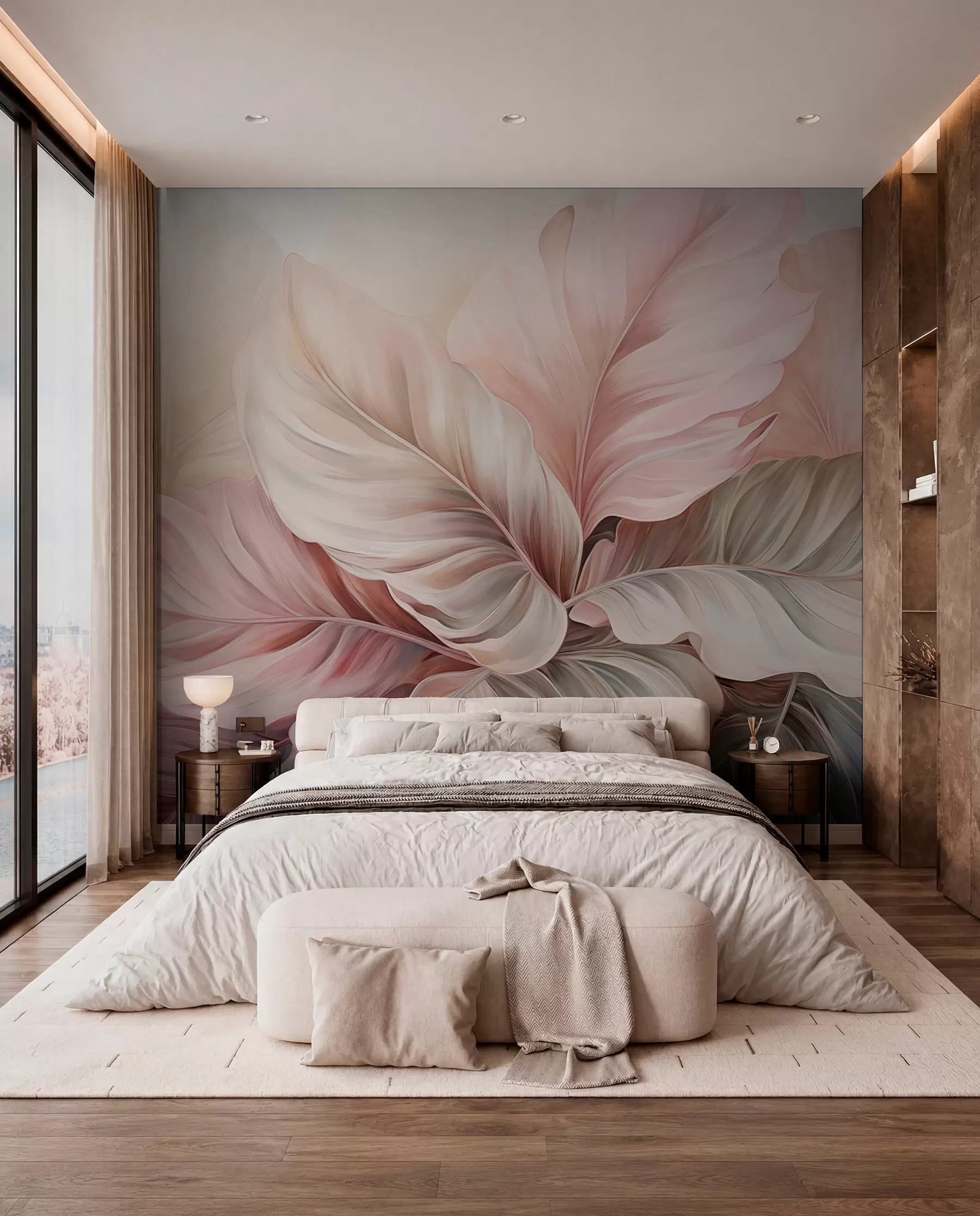 murales de pared Follaje tropical con colores brillantes w03597