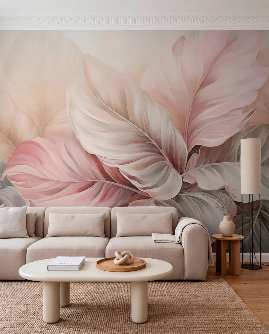 murales de pared Follaje tropical con colores brillantes w03597