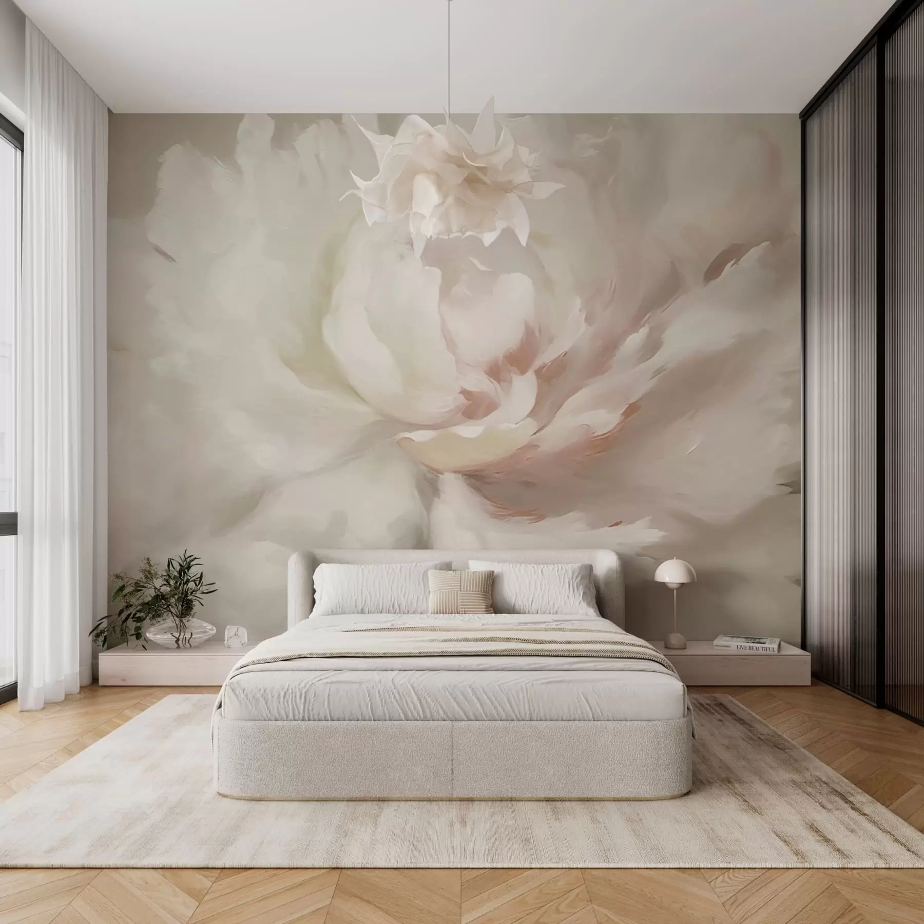 murales de pared Gran flor de peonía w03642