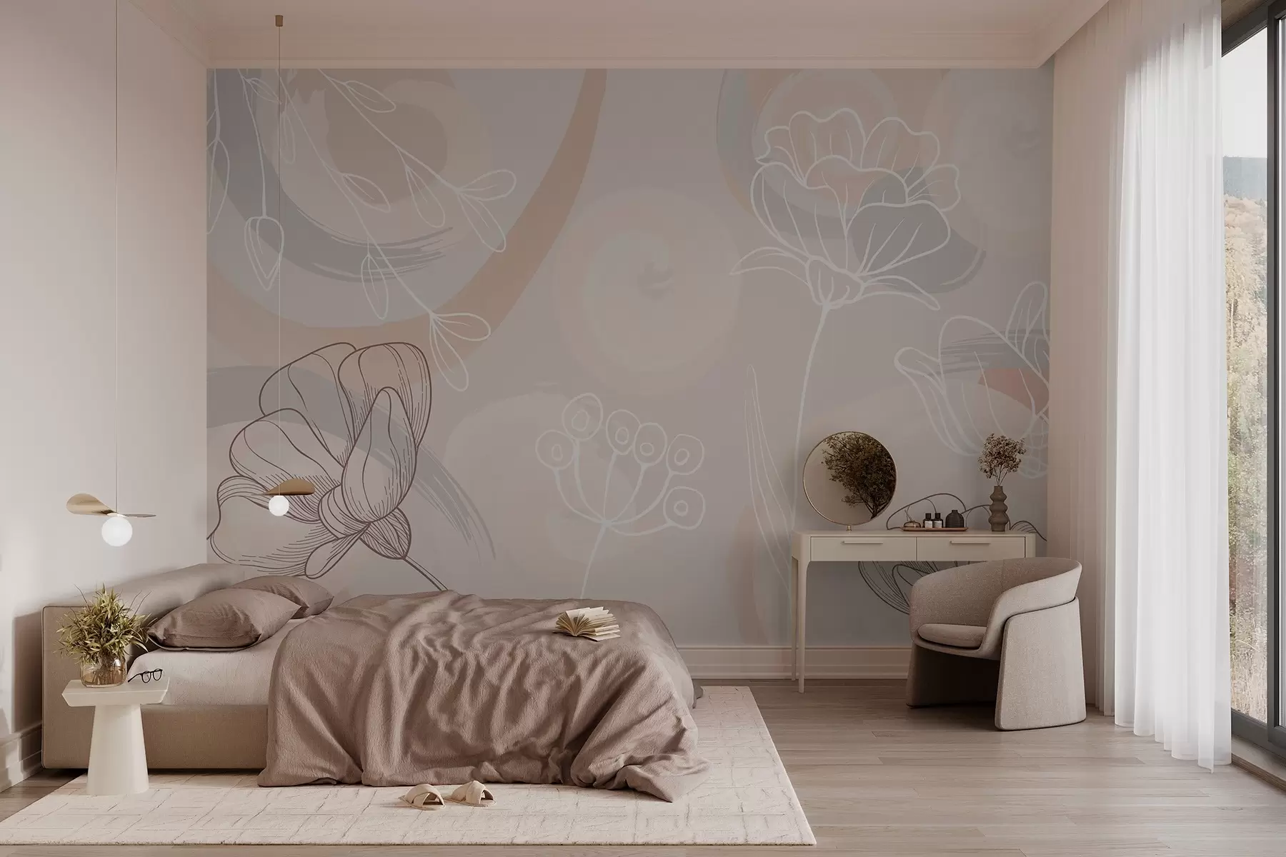 murales de pared Motivos florales w03586