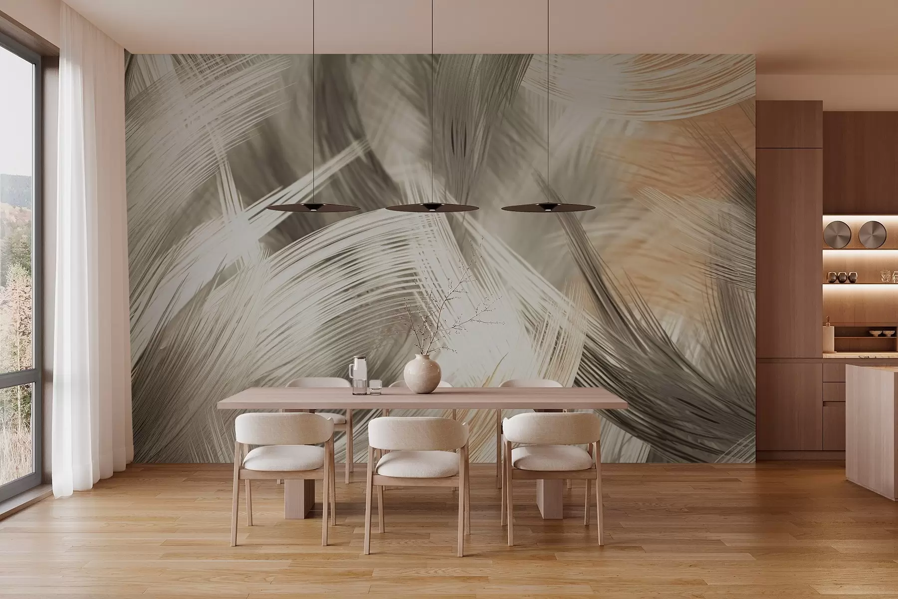 murales de pared Abstracto de hierba seca w03737v1