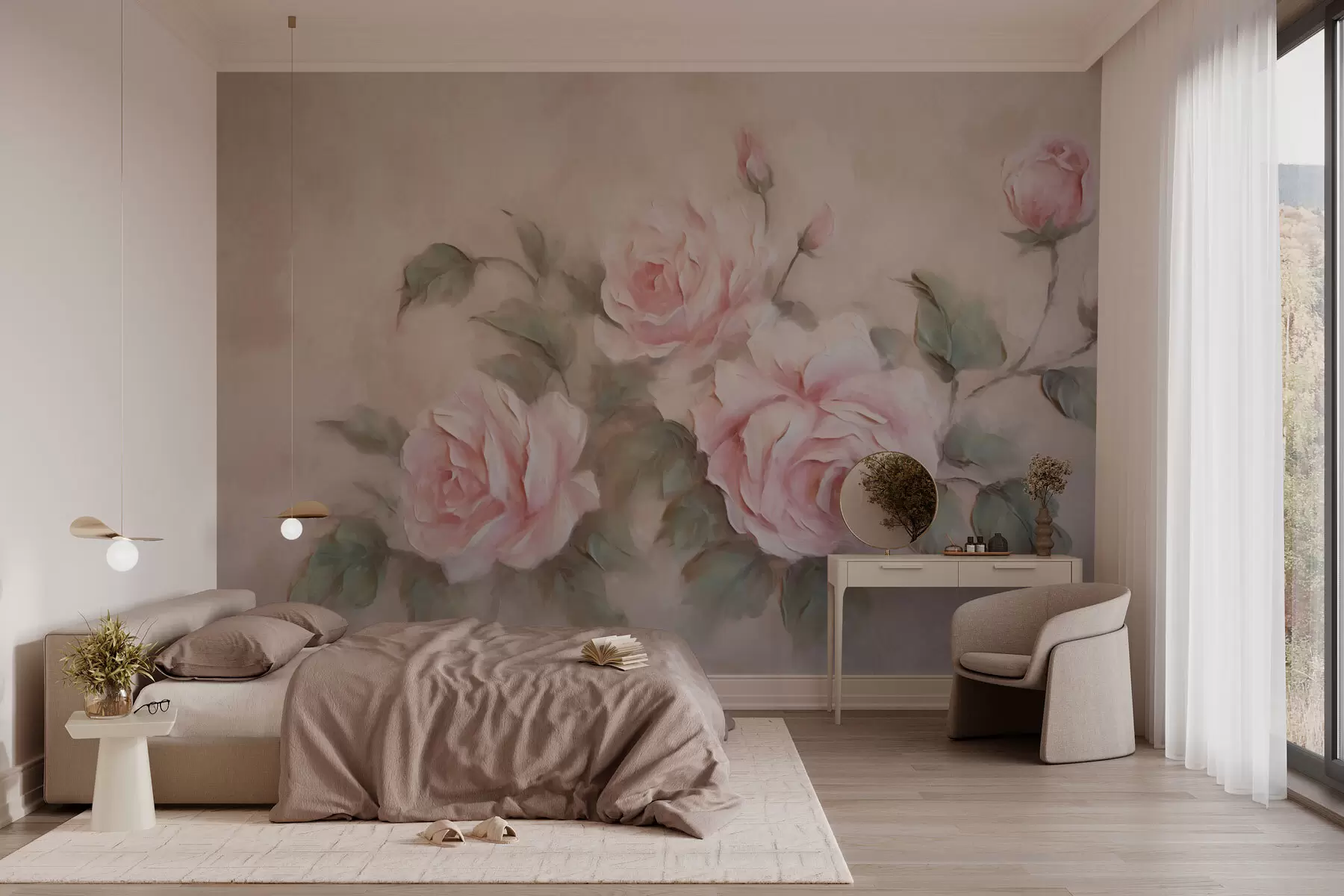 murales de pared Flores de época w03748