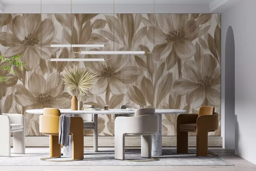 murales de pared Elegantes flores de acuarela w03821v1