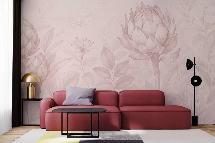 murales de pared Un delicado ramo de varias plantas w03825v2