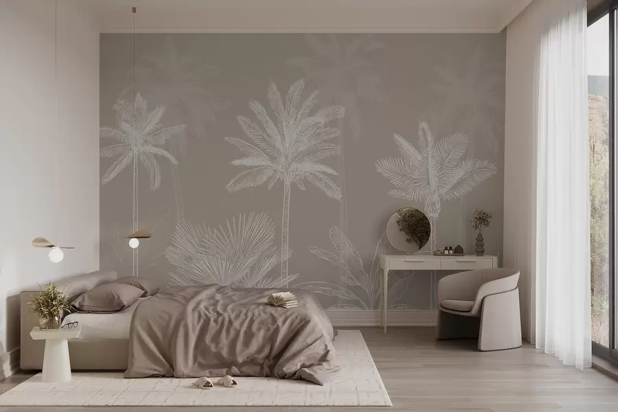murales de pared Palmeras blancas w03831