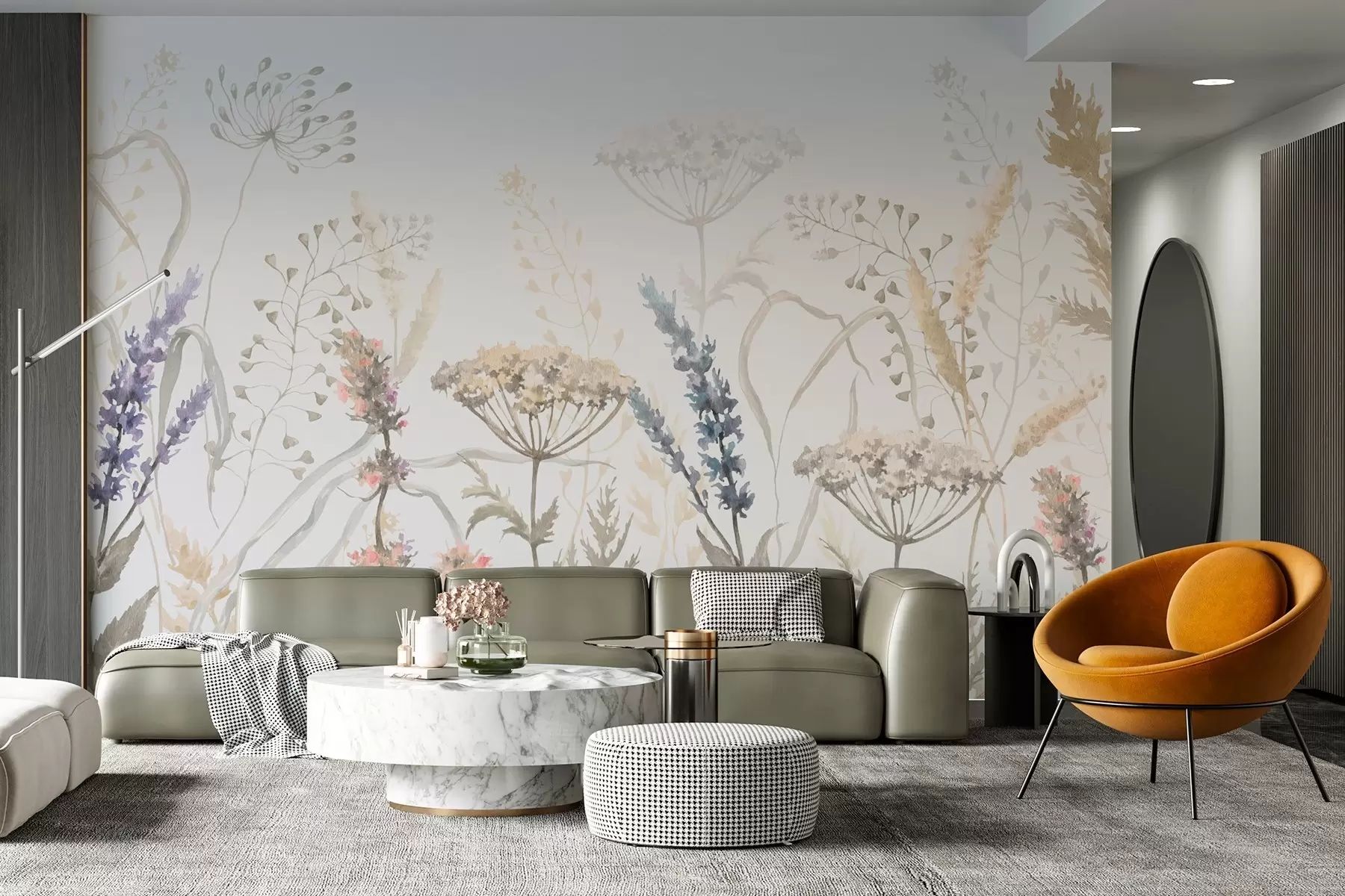 murales de pared Flores y hierbas silvestres w03897