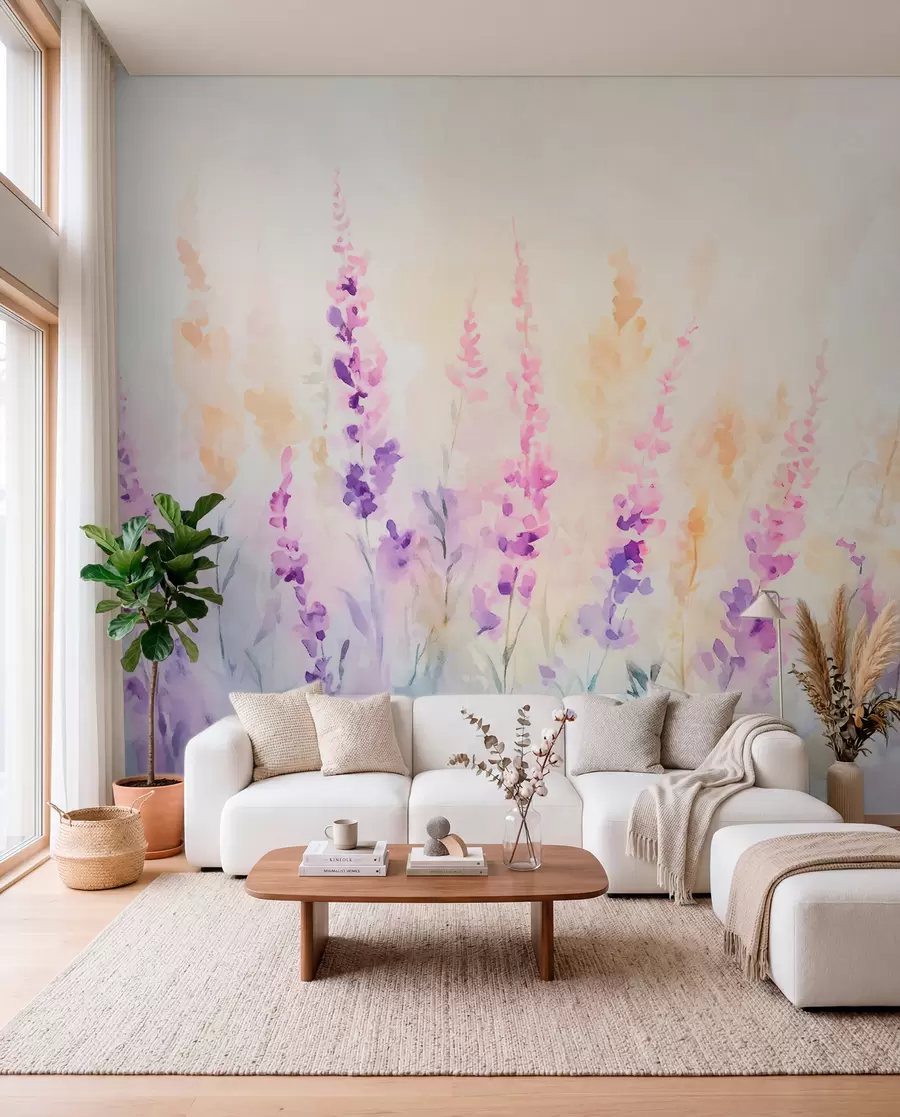 murales de pared Campo de lavanda vintage w09069