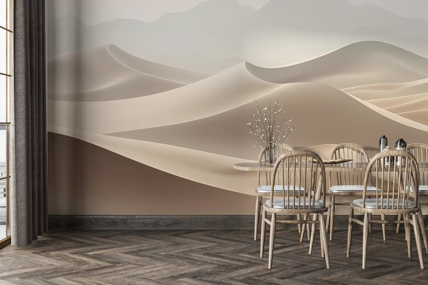 murales de pared Olas de arena del desierto w03920