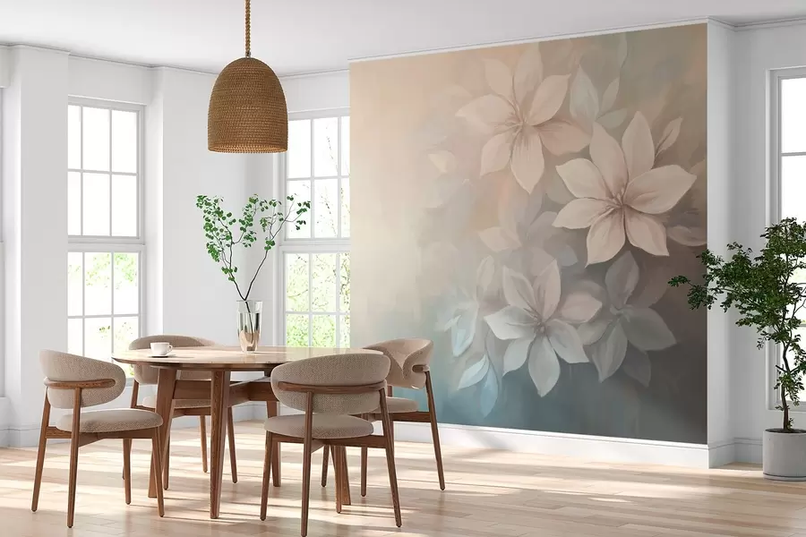 murales de pared elegantes flores al óleo w03770