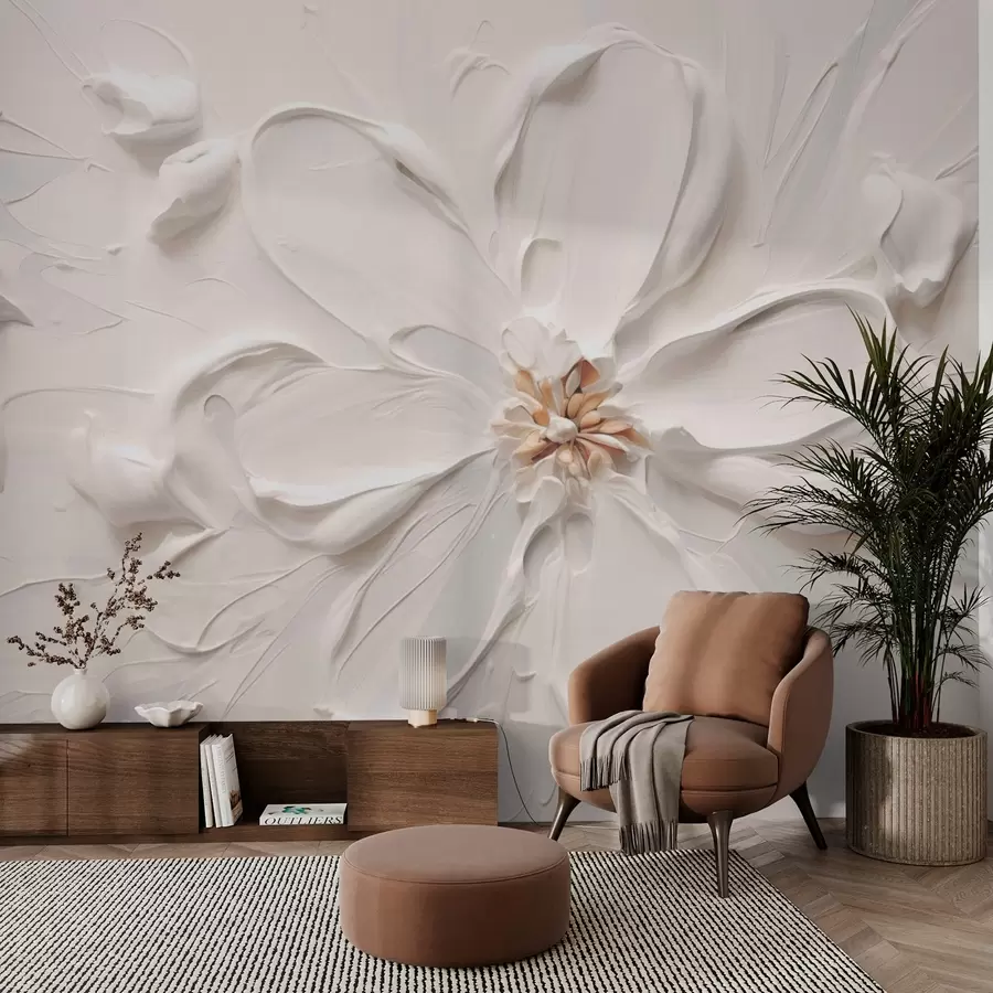 murales de pared Flor grande en tonos cálidos w03953v1