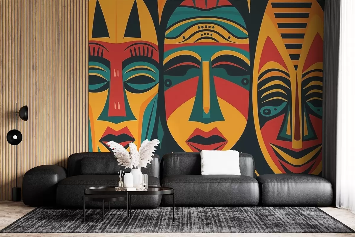 murales de pared Máscaras africanas w04043v2