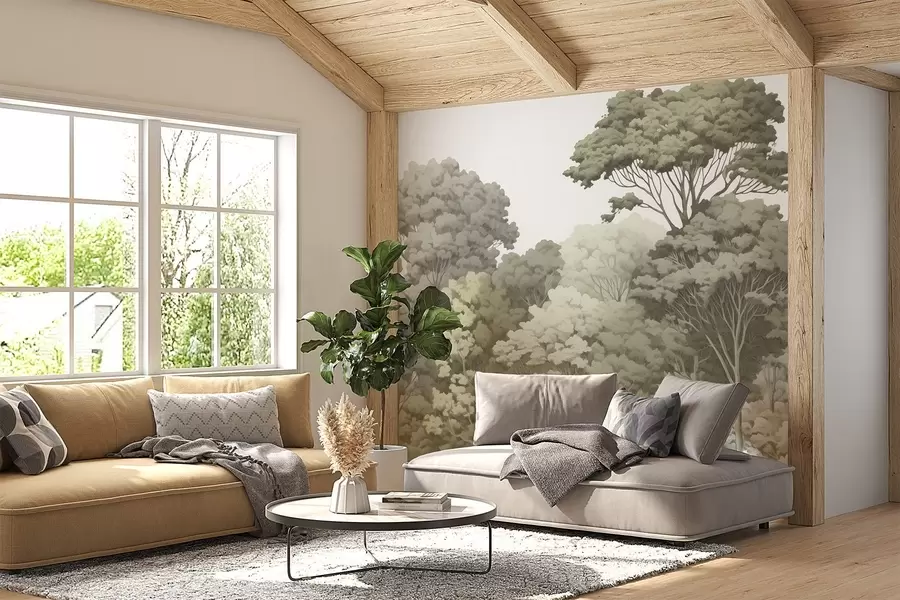 murales de pared Coronas forestales w04044v2