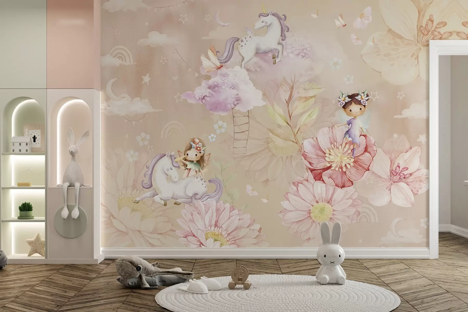 murales de pared Hadas y unicornios w04051