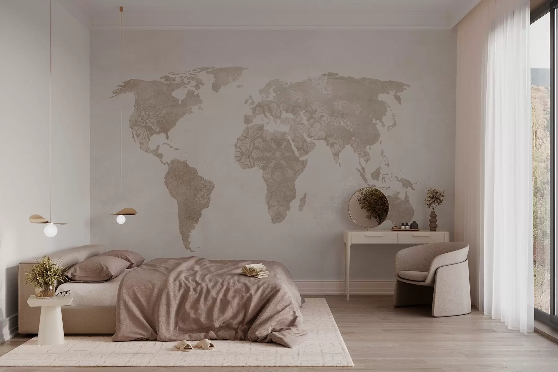 murales de pared Mapamundi con motivo w03954