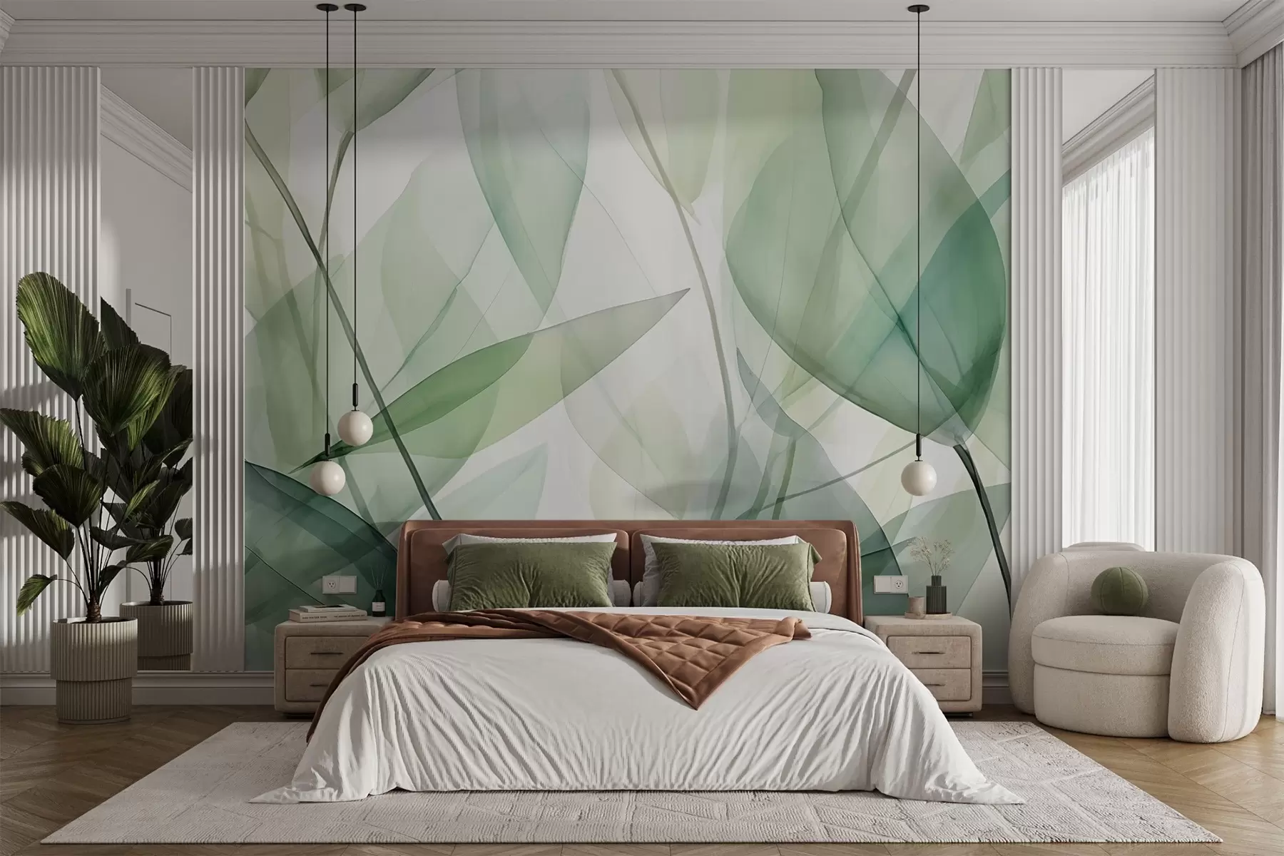 murales de pared Venas transparentes de las hojas w04145