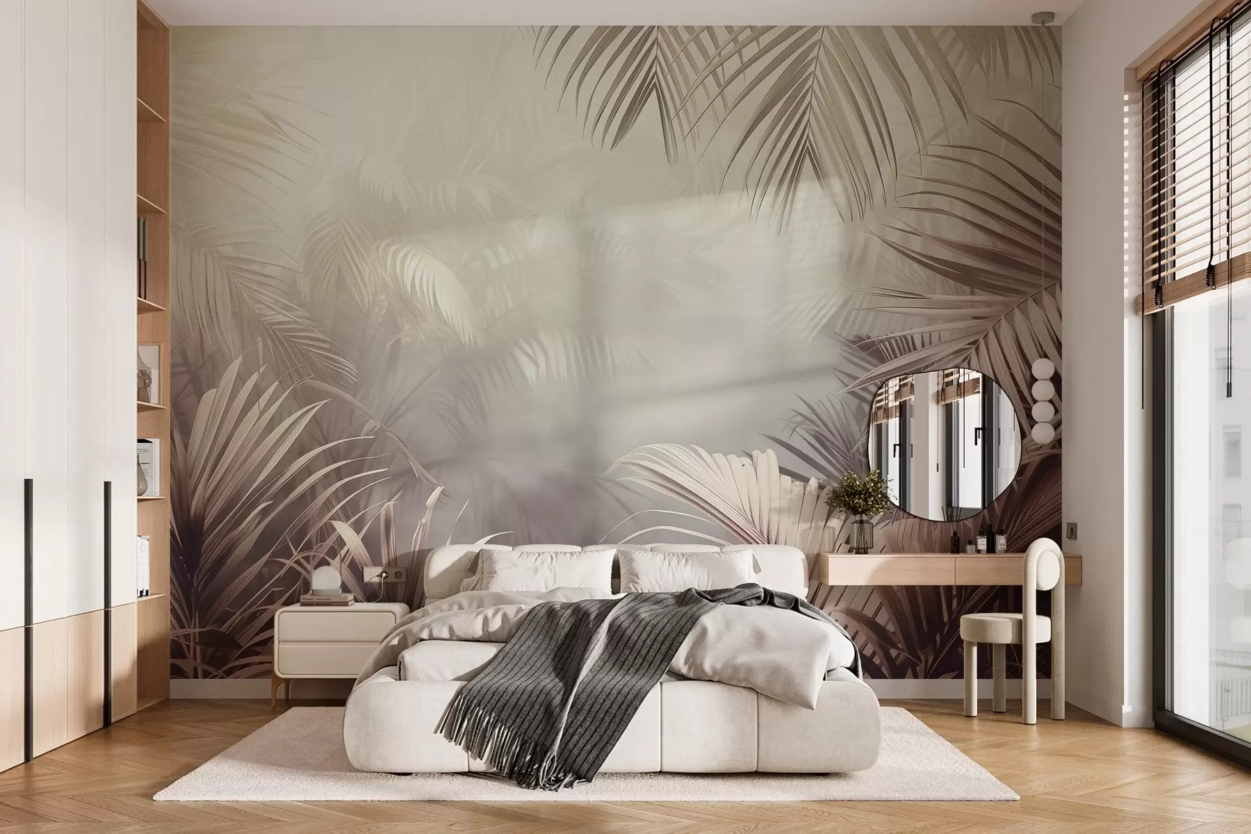 murales de pared selva tropical con un tono neutro w04142v1