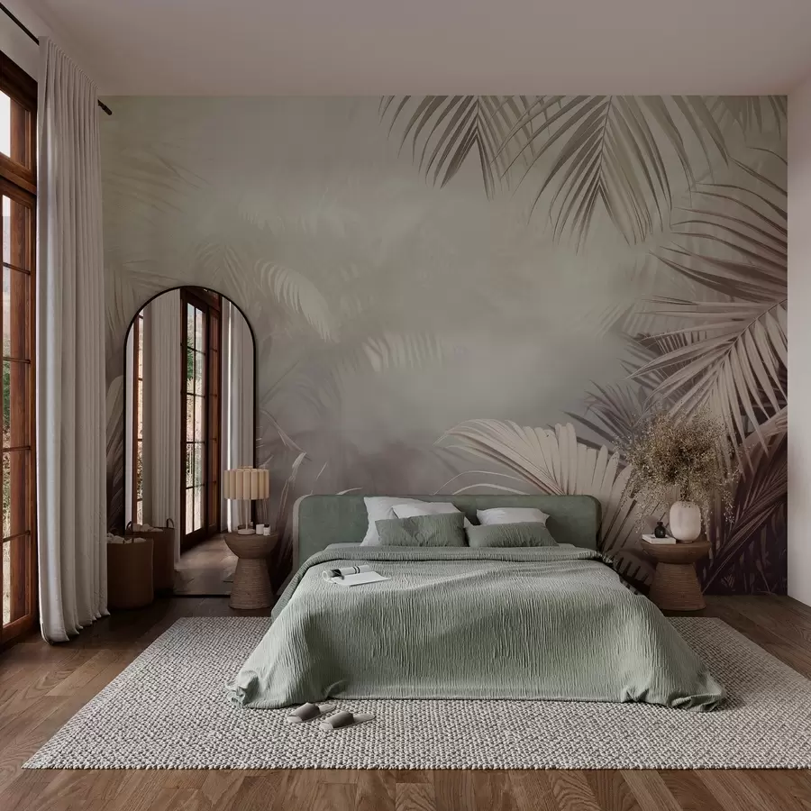 murales de pared selva tropical con un tono neutro w04142v1