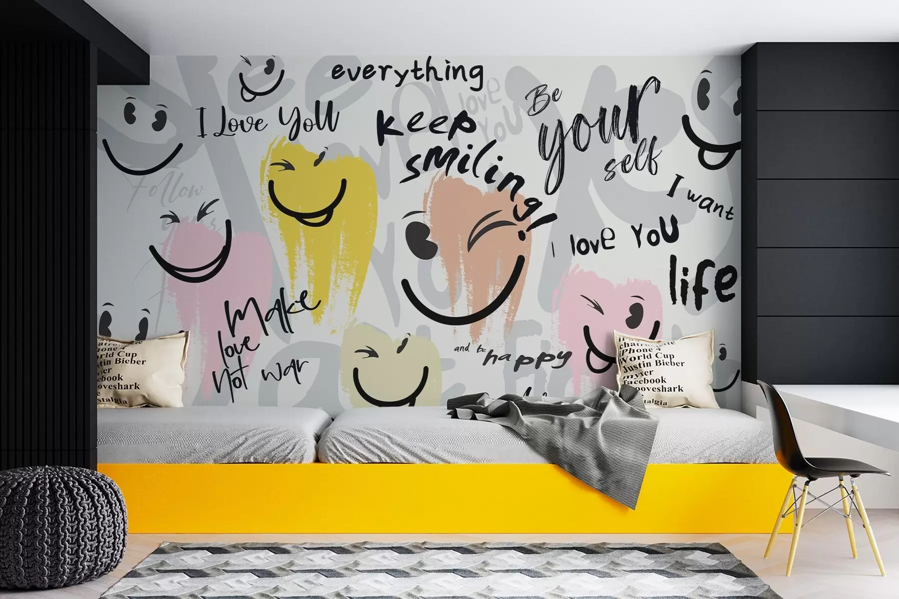 murales de pared Emoticonos e inscripciones w04174