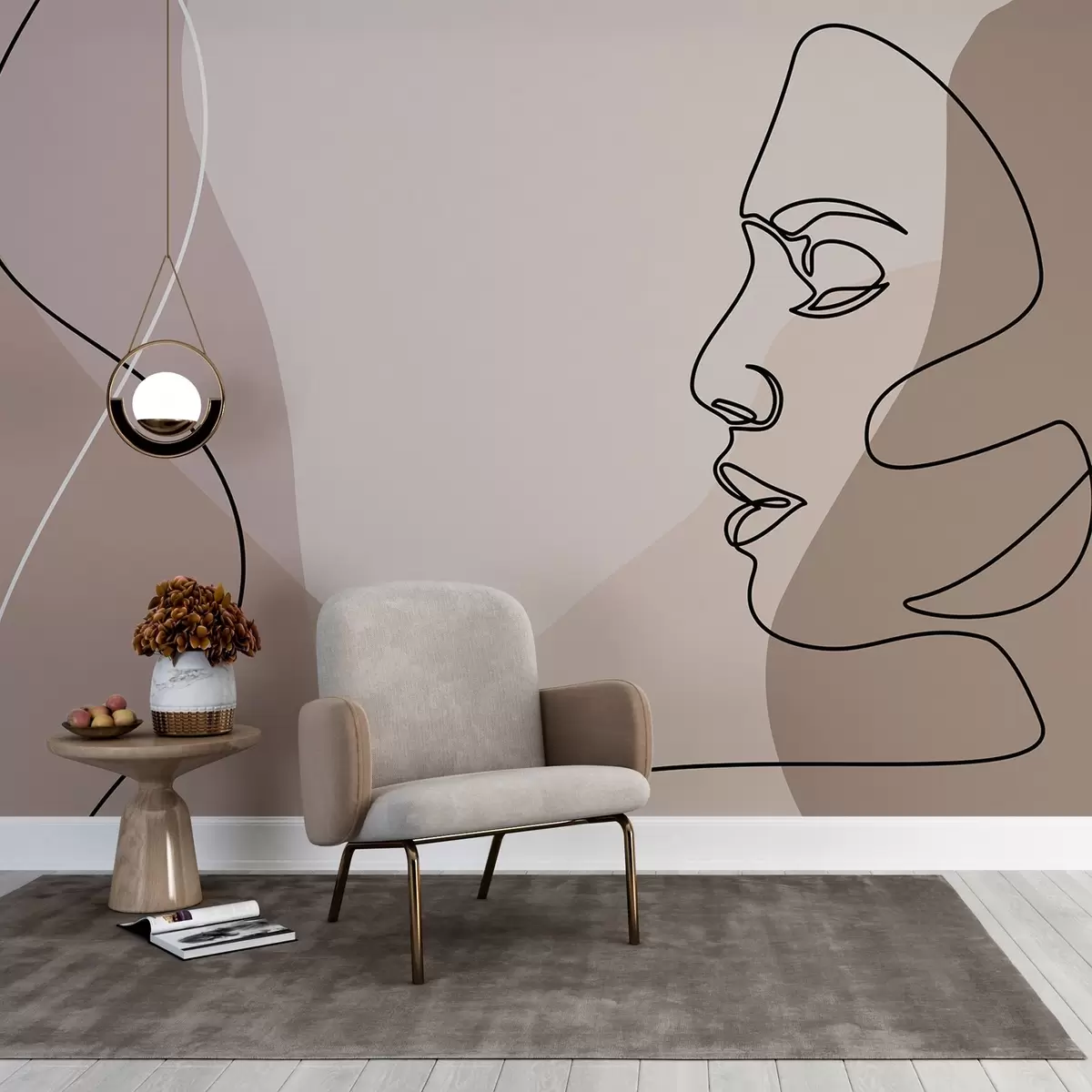 murales de pared Cara abstracta w09231