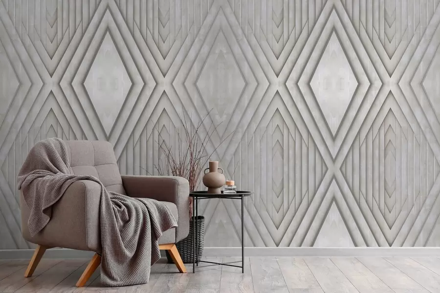 murales de pared imitación de paneles de madera en color beige w04168