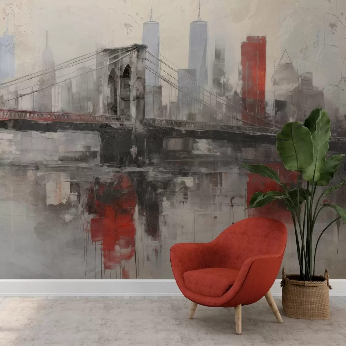 murales de pared Loftscape urbano w04192