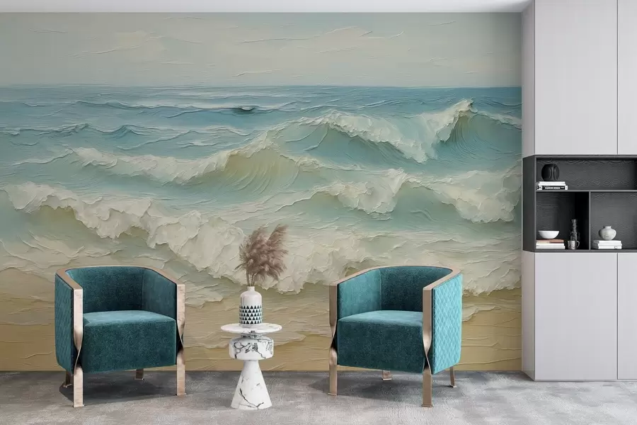 murales de pared Ilusión de ondas volumétricas w04202