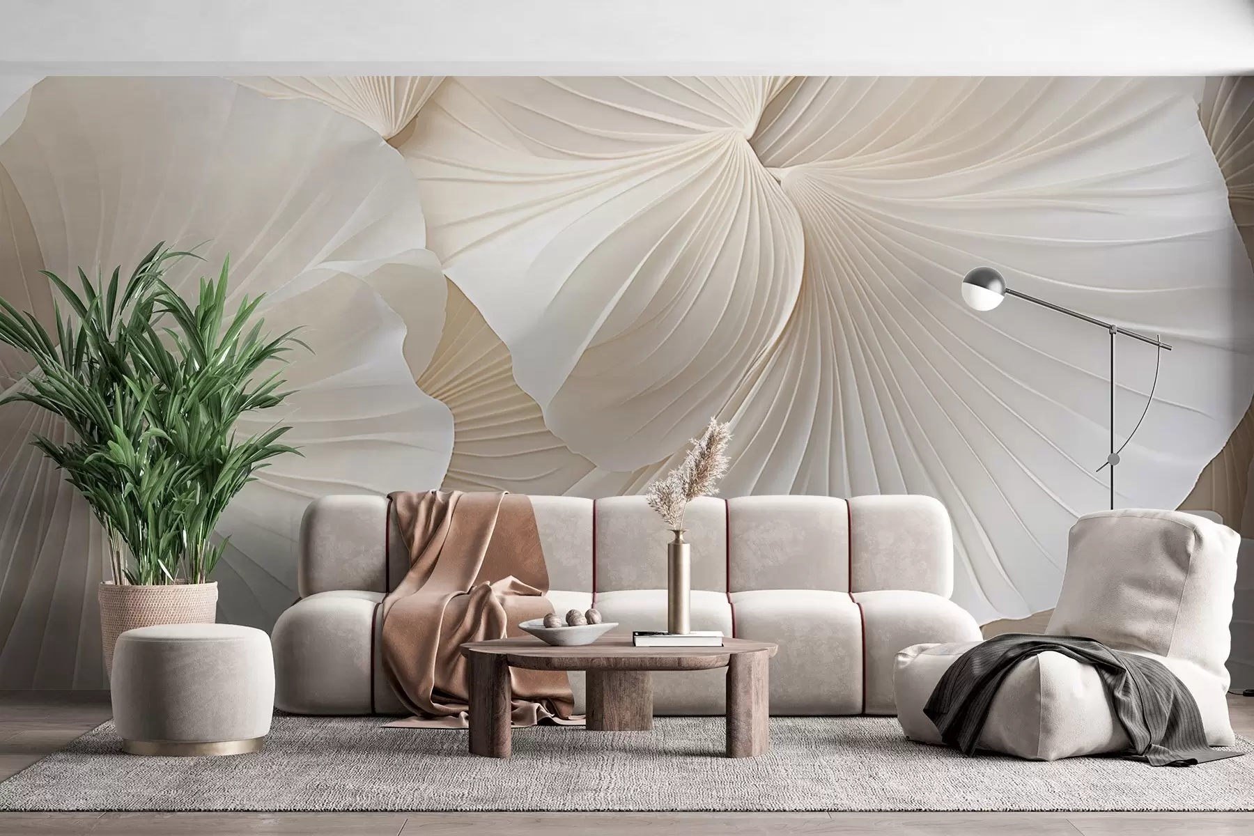 murales de pared pétalos, flores, blanco, crema, textura, ternura, decorativo w04216