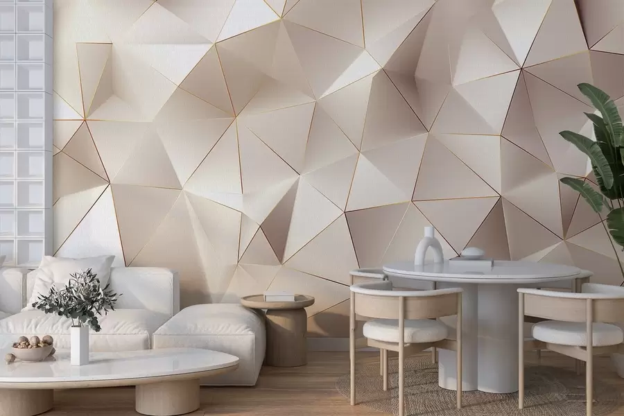 murales de pared geometría, abstracción, luz, facetas, patrón, estructura w04236v1