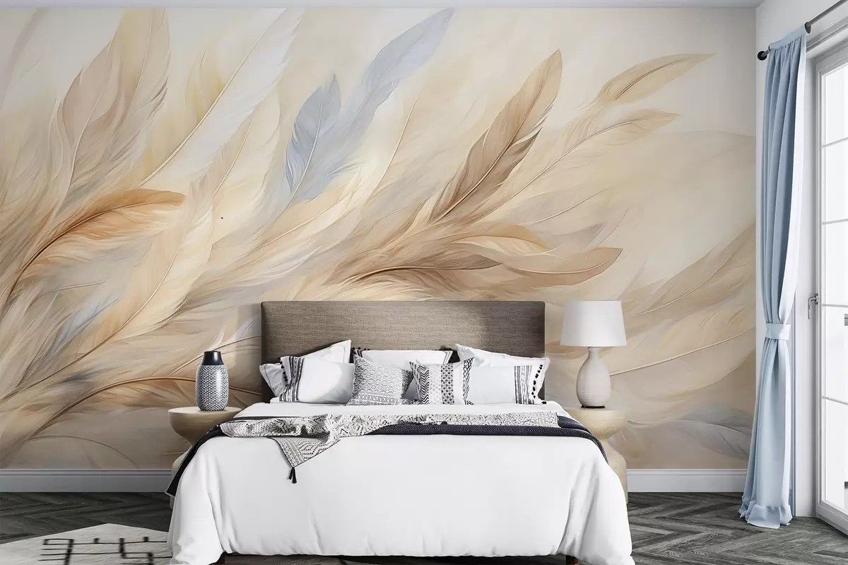 murales de pared plumas delicadas w04279