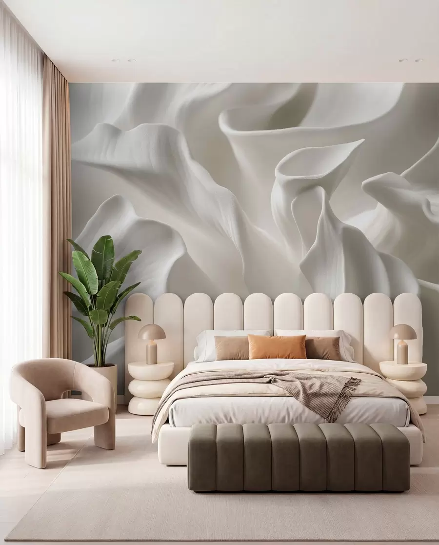 murales de pared pétalos ondulados con imitación de volumen w04212