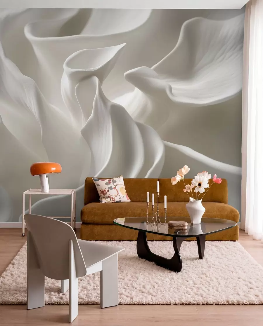 murales de pared pétalos ondulados con imitación de volumen w04212
