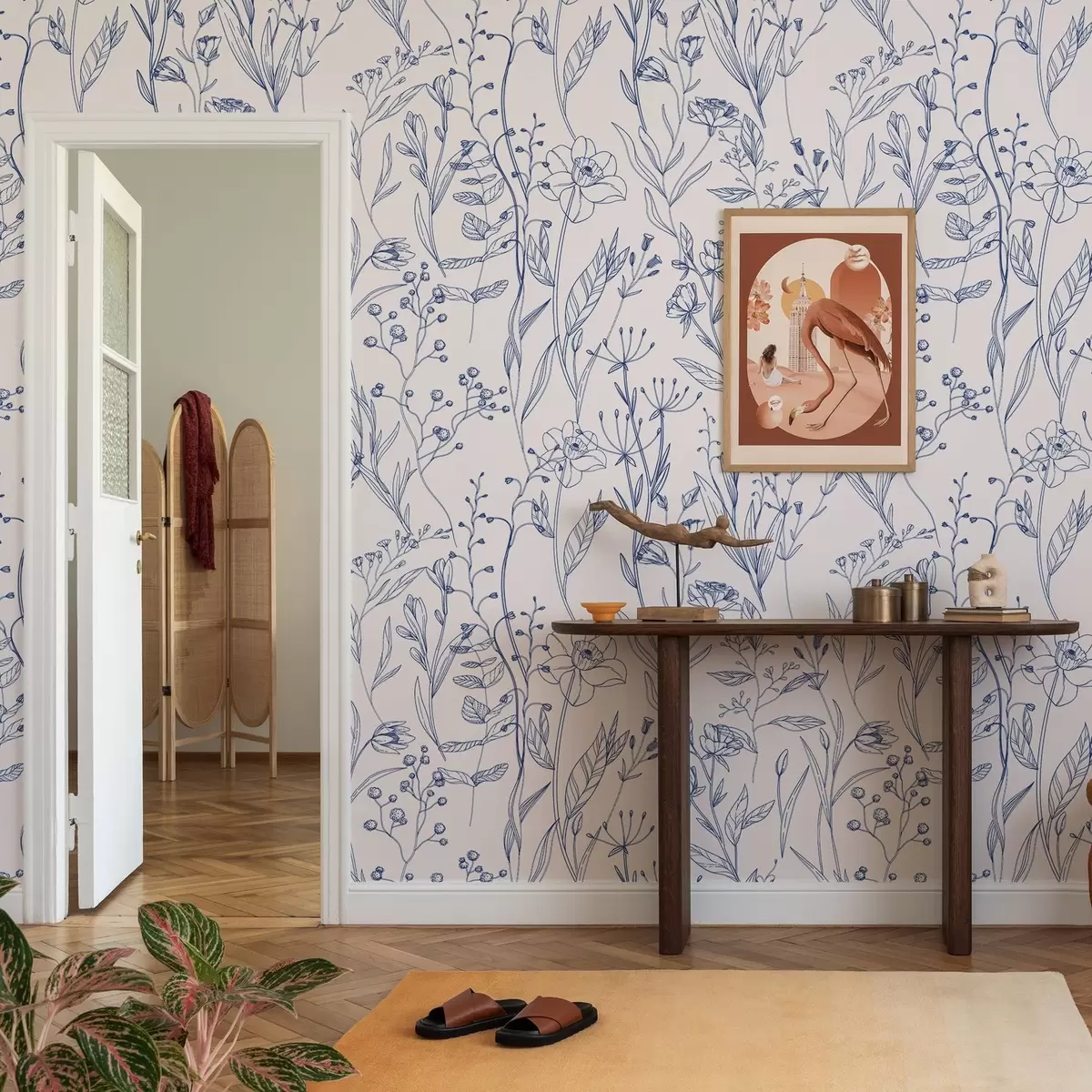 Papel pintado Flores silvestres minimalistas