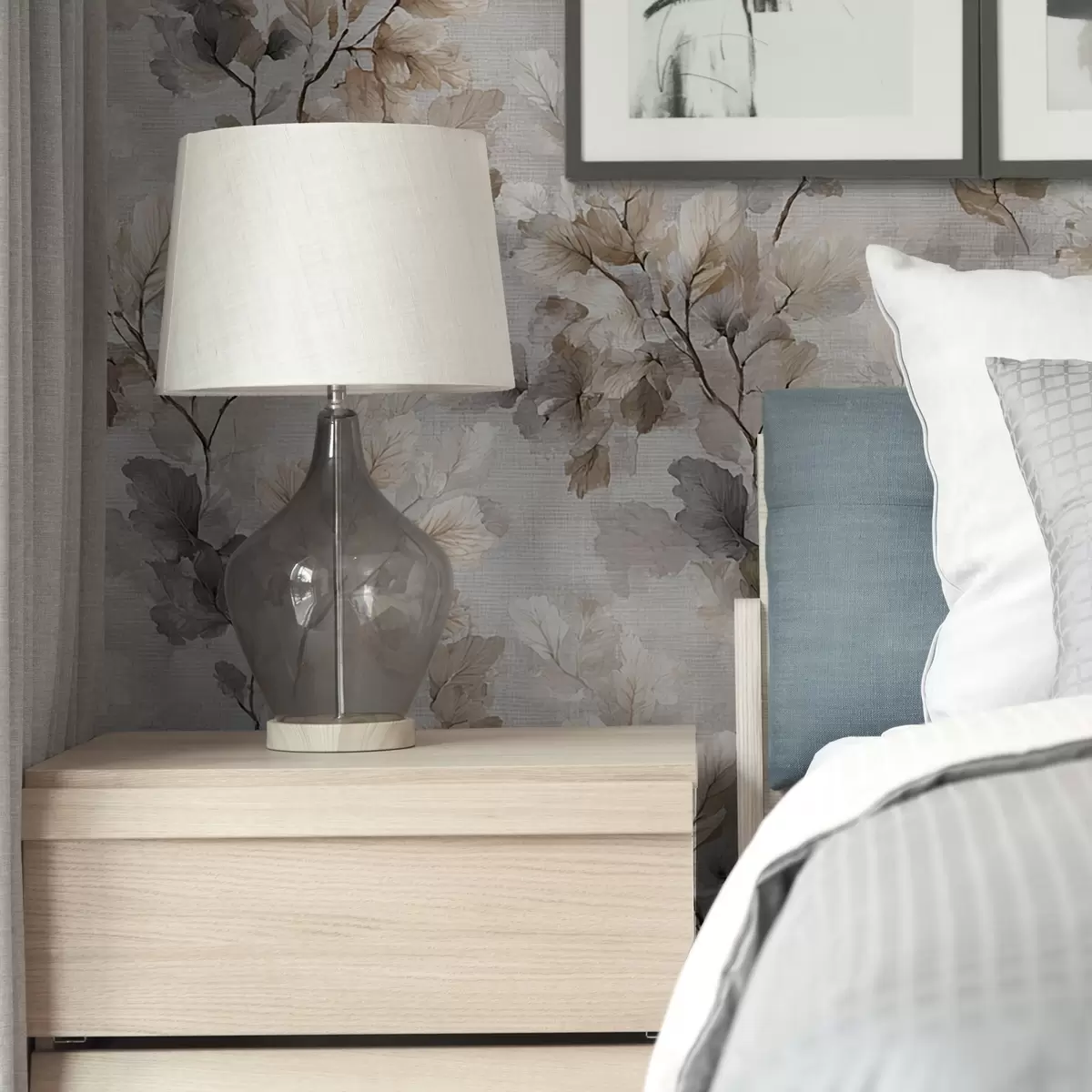 Papel pintado Patrón de ramas en acuarela neutra a00422